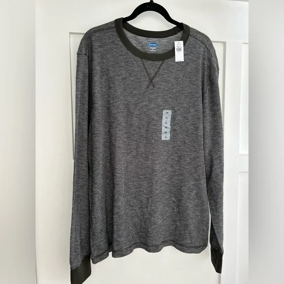 🌶️ *NWT* Old Navy Soft-Washed Shirt Adult XL. Crew Neck Long Sleeves Shirt Mens - Picture 1 of 6